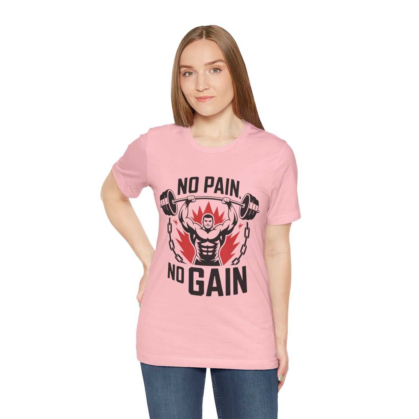 No Pain No Gain Fitness Tee, Gym Shirt, Workout Apparel, Motivational T-Shirt, Fitness Gift, Exercise Clothing