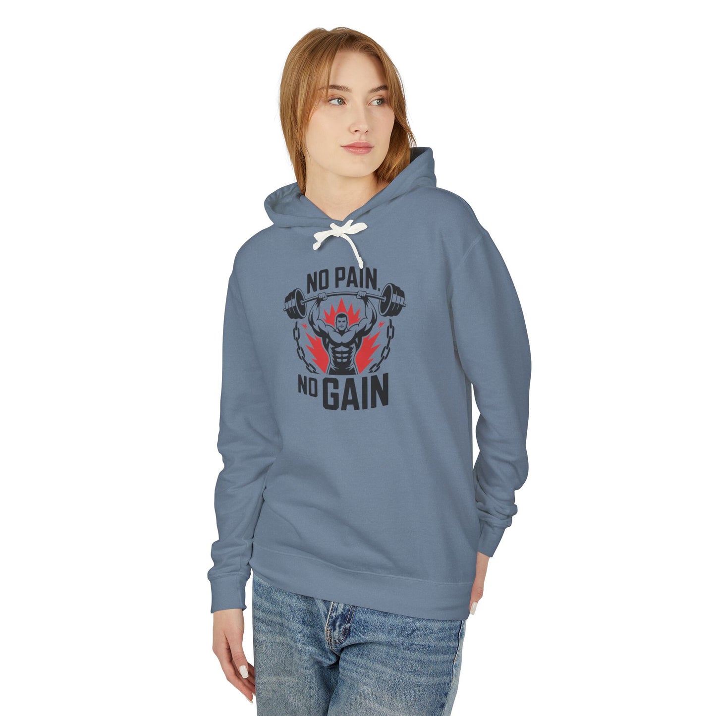 No Pain No Gain Fitness Hoodie, Gym Hoodie, Workout Apparel, Motivational Hoodie, Fitness Gift, Exercise Clothing