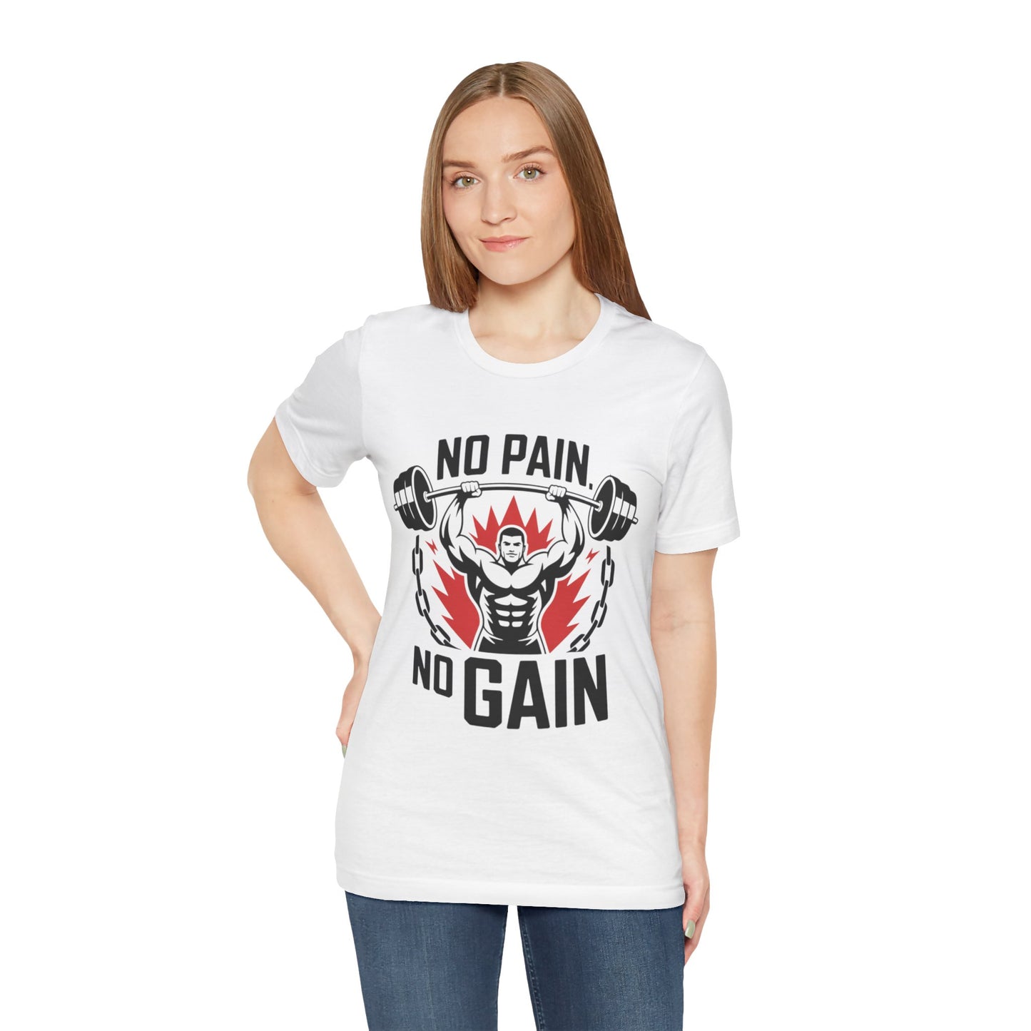 No Pain No Gain Fitness Tee, Gym Shirt, Workout Apparel, Motivational T-Shirt, Fitness Gift, Exercise Clothing