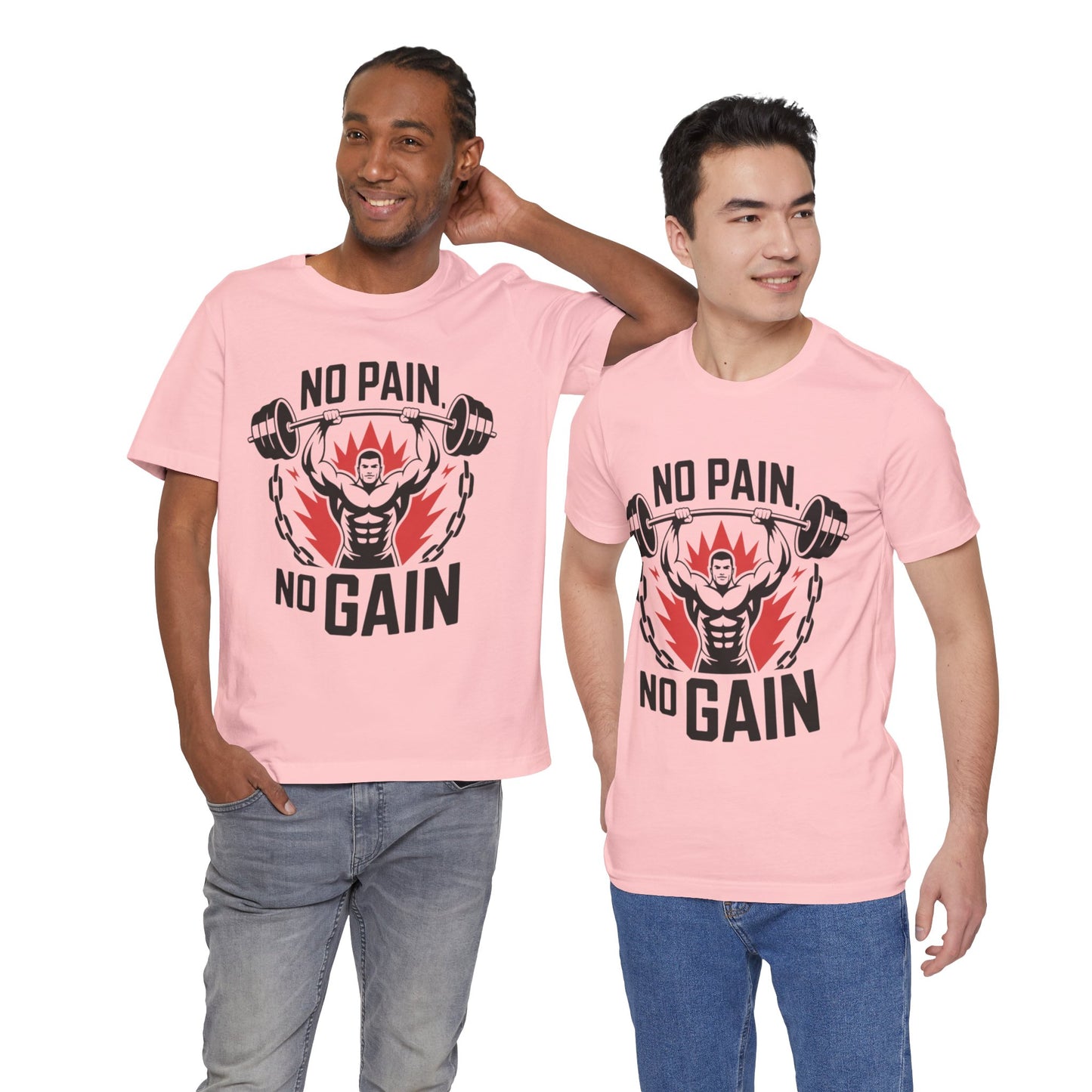 No Pain No Gain Fitness Tee, Gym Shirt, Workout Apparel, Motivational T-Shirt, Fitness Gift, Exercise Clothing