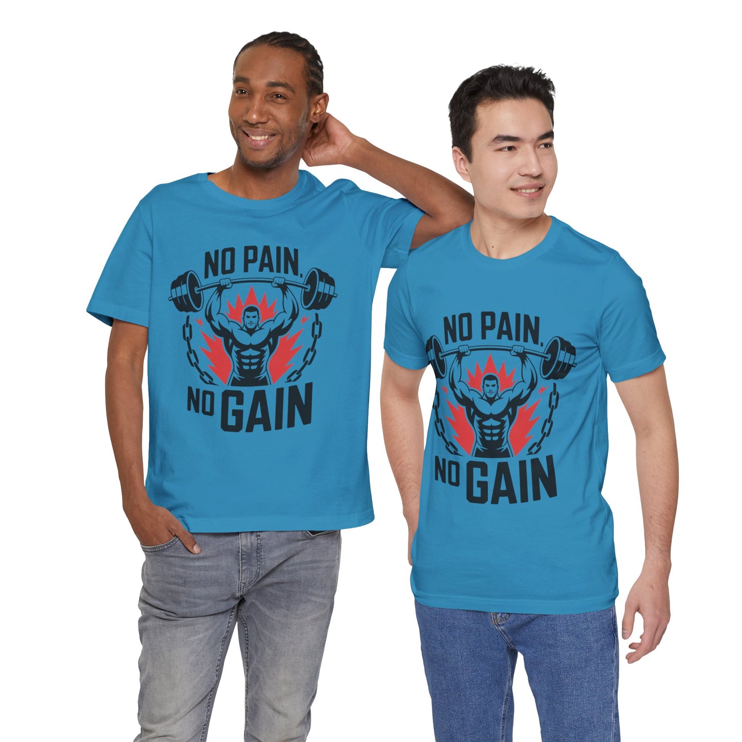 No Pain No Gain Fitness Tee, Gym Shirt, Workout Apparel, Motivational T-Shirt, Fitness Gift, Exercise Clothing